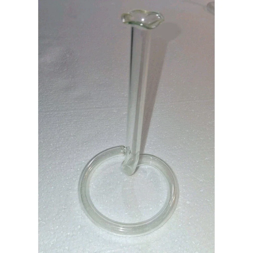 Vtg MCM Ruffle Top Tube Twisted Glass Bud Vase Propagation 6.5